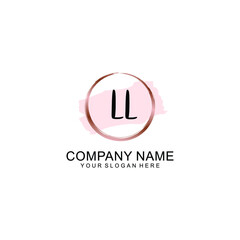 LL Initial handwriting logo vector. Hand lettering for designs