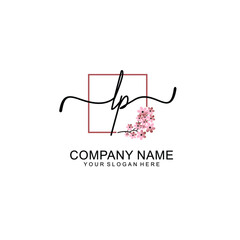 Initial LP beauty monogram and elegant logo design  handwriting logo of initial signature