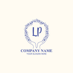 LP initial hand drawn wedding monogram logos