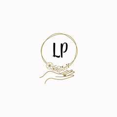 LP initial hand drawn wedding monogram logos