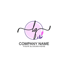 Initial LQ beauty monogram and elegant logo design  handwriting logo of initial signature