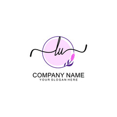 Initial LU beauty monogram and elegant logo design  handwriting logo of initial signature