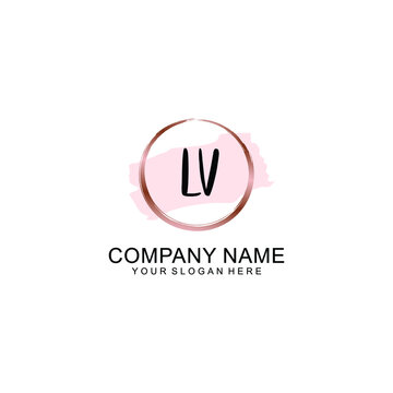 Initial lu logo design lv Royalty Free Vector Image