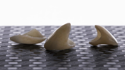 Dental crowns from ceramics on a textured background