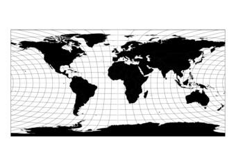 Plate carree projection of the world