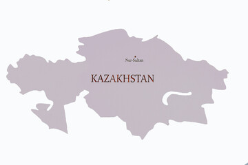Kazakhstan country border with capital of the country Nursultan.