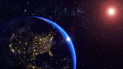 地球と太陽-アメリカ