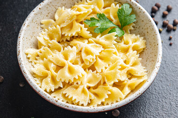 pasta farfalle healthy meal food snack on the table copy space food background