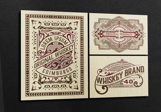 Set of 3 Vintage Labels for Packing