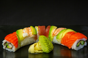 sushi with salmon