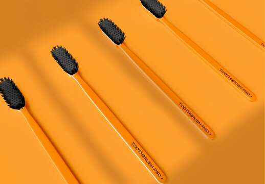 Toothbrushes Set Mockup
