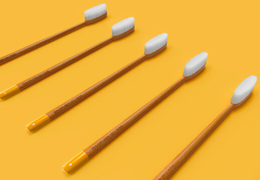Bamboo Toothbrushes Mockup