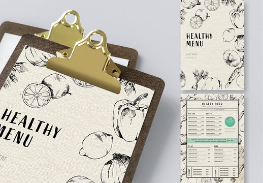 Healthy Watercolor Menu