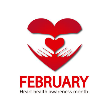 February heart health awareness month vector. 