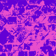 Abstract violet and pink grunge backdrop. Distress texture of spots, stains, ink, dots, scratches. Design element for pattern, grungy effect, template, background. Vector illustration
