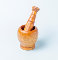 wood isolate mortar and pestle