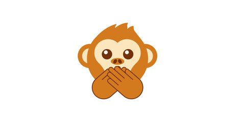 speak no evil. Three wise monkey vector icon.