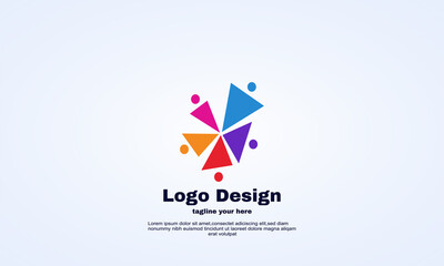abstract community network social icon simple design illustrator