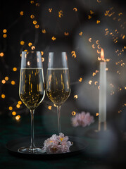 two glasses of champagne 