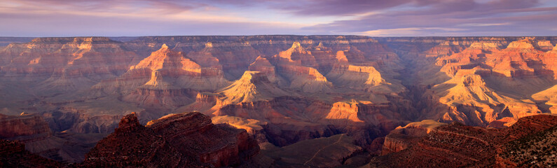 This majestic sunset photo at the South Rim of the Grand Canyon captures the amazing layers of landscape and quality of light.