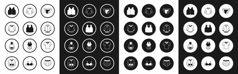 Set Men underpants, Undershirt, Sweater, Waistcoat, Hoodie, Shirt and icon. Vector