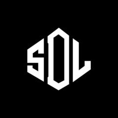 SDL letter logo design with polygon shape. SDL polygon and cube shape logo design. SDL hexagon vector logo template white and black colors. SDL monogram, business and real estate logo.