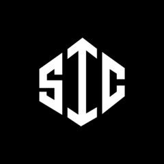 SIC letter logo design with polygon shape. SIC polygon and cube shape logo design. SIC hexagon vector logo template white and black colors. SIC monogram, business and real estate logo.