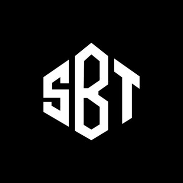 SBT letter logo design with polygon shape. SBT polygon and cube shape logo design. SBT hexagon vector logo template white and black colors. SBT monogram, business and real estate logo.