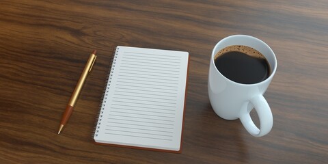 cup of coffee and notebook