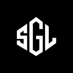 SGL letter logo design with polygon shape. SGL polygon and cube shape logo design. SGL hexagon vector logo template white and black colors. SGL monogram, business and real estate logo.