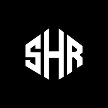 SHR letter logo design with polygon shape. SHR polygon and cube shape logo design. SHR hexagon vector logo template white and black colors. SHR monogram, business and real estate logo.