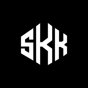 SKK letter logo design with polygon shape. SKK polygon and cube shape logo design. SKK hexagon vector logo template white and black colors. SKK monogram, business and real estate logo.