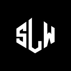 SLW letter logo design with polygon shape. SLW polygon and cube shape logo design. SLW hexagon vector logo template white and black colors. SLW monogram, business and real estate logo.