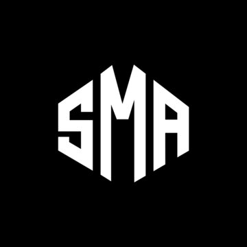 SMA letter logo design with polygon shape. SMA polygon and cube shape logo design. SMA hexagon vector logo template white and black colors. SMA monogram, business and real estate logo.
