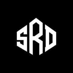 SRD letter logo design with polygon shape. SRD polygon and cube shape logo design. SRD hexagon vector logo template white and black colors. SRD monogram, business and real estate logo.