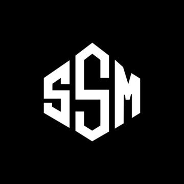 SSM letter logo design with polygon shape. SSM polygon and cube shape logo design. SSM hexagon vector logo template white and black colors. SSM monogram, business and real estate logo.