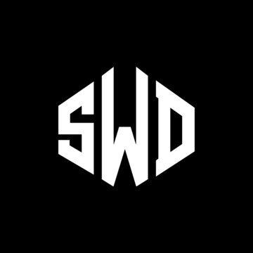 SWD letter logo design with polygon shape. SWD polygon and cube shape logo design. SWD hexagon vector logo template white and black colors. SWD monogram, business and real estate logo.