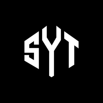 SYT letter logo design with polygon shape. SYT polygon and cube shape logo design. SYT hexagon vector logo template white and black colors. SYT monogram, business and real estate logo.
