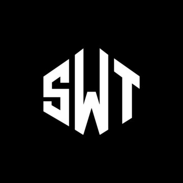 SWT letter logo design with polygon shape. SWT polygon and cube shape logo design. SWT hexagon vector logo template white and black colors. SWT monogram, business and real estate logo.