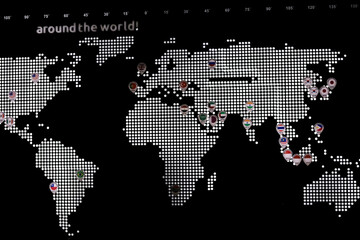 black background modern world map