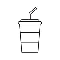 paper cup with a straw