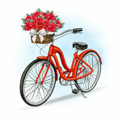 Fototapeta na wymiar bicycle and flowers