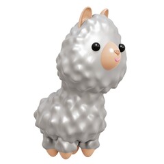 Cute Animal Lama. 3D illustration alpaca.