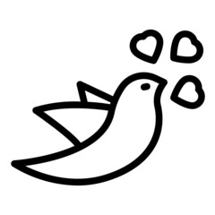 bird love icon logo line style vector
