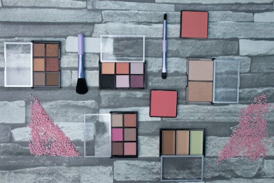 BROCHAS Y PALETAS DE COLORES PARA MAQUILLAJE FACIAL