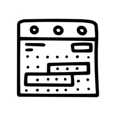 business calendar line vector doodle simple icon