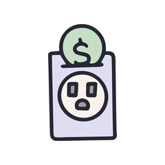 saving electricity color vector doodle simple icon