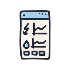 utility bill payment mobile app color vector doodle simple icon