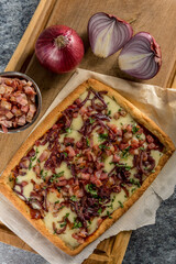 pizza with bacon ready to eat