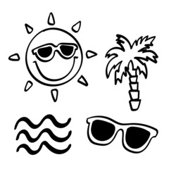 Summer Doodle elements. Vector syn illustration. - obrazy, fototapety, plakaty